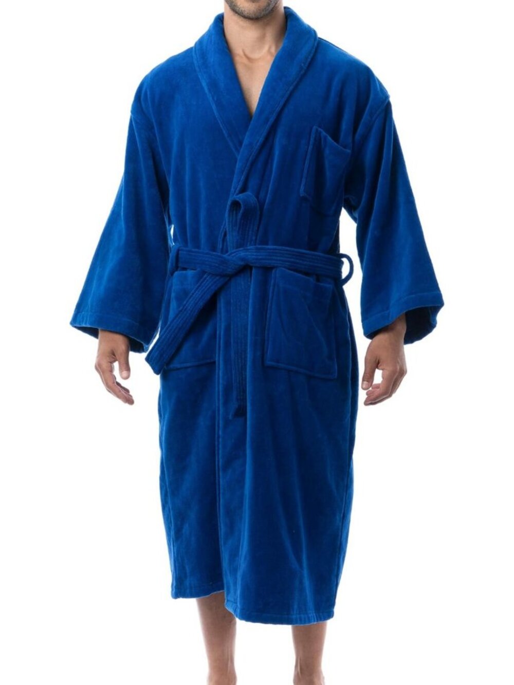 Super Absorbent Men's Terry Cloth Bathrobe | Soft Cotton Spa Robe for Comfort